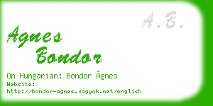 agnes bondor business card
