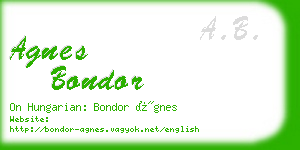 agnes bondor business card